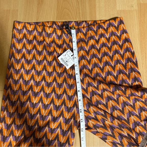 NWT Zara Stradivarius Knit Flare Chevron Pant Large Boho Hippie - Picture 12 of 14